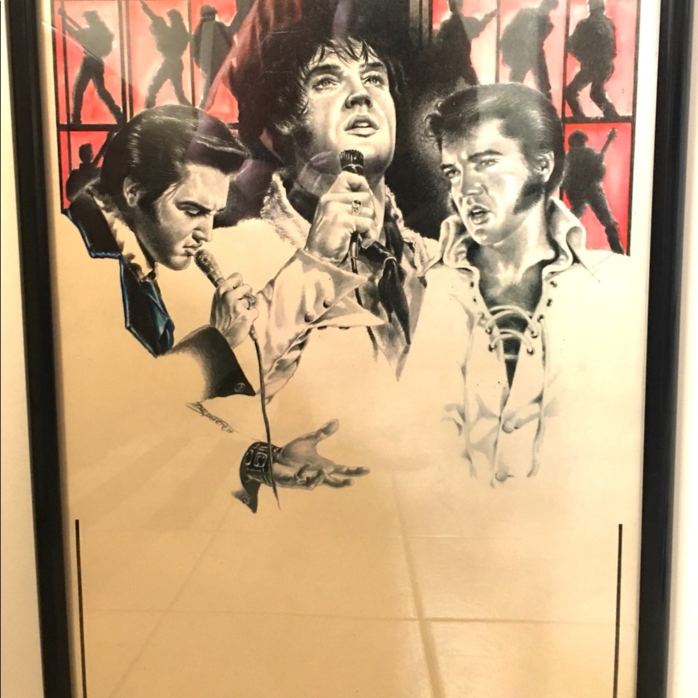 Elvis Presley 18 X 24 drawing ‘IN CONCERT’ by Betty Harper signed and numbered